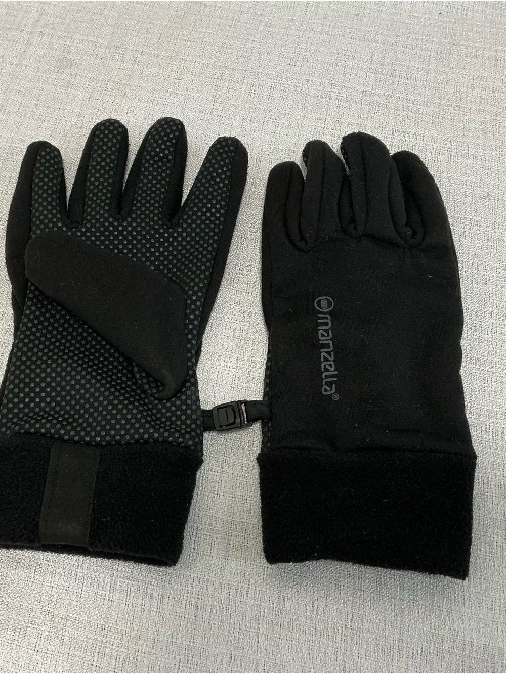 Manzella PS-10 Power Stretch Fleece Control Dot Gloves Black Size L/XL